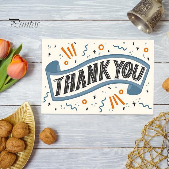 

30 шт. Подарочная карта «Спасибо», винтажная красочная плотная мелованная бумага, поздравительная открытка с благодарностью учителю 9cm