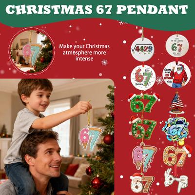 Weihnachtsornamente aus Acryl, Lustige Zahlen-Wissenshappen-Ornamente, Anhänger