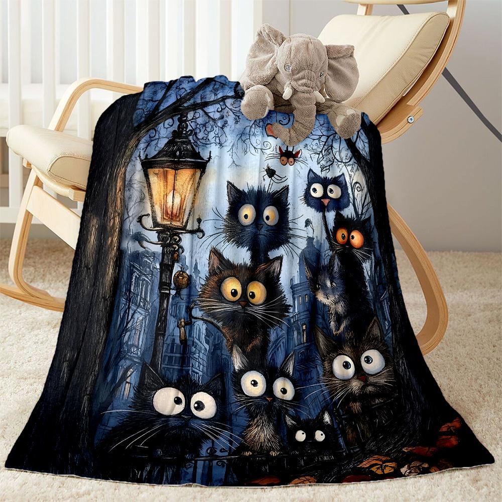 1pc Egyptian Cat Artwork blanket Soft and Warm for Sofa Office Camping Travel Livingroom Great Gift for Friends and Family Comfortable