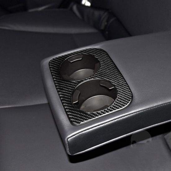 Carbon Fiber Rear Water Cup Holder Cover For Subaru Outback 2015-19 Legacy 16-18
