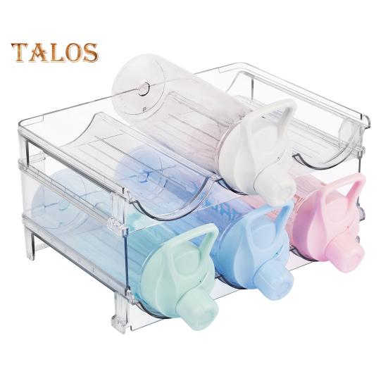 Water Bottle Storage Rack Transparent 2/3/4 Layers Detachable Stackable Cabinet Tumbler Cup Mug Organizer Kitchen Organization Fridge Cup Holder Stand