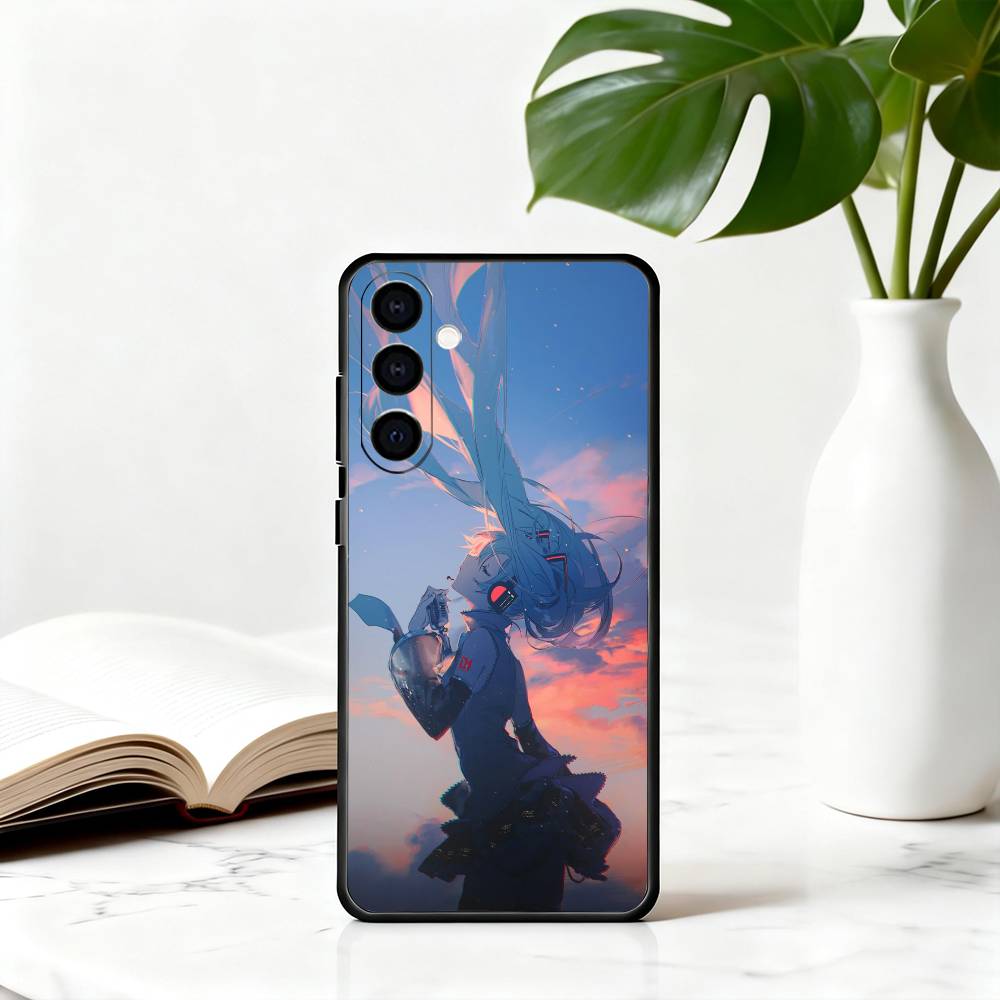 Anime cute M-MIKU Phone Case For Samsung Galaxy A73,A72,A71,A70,A53,A52,A51,Others Soft Black Cover