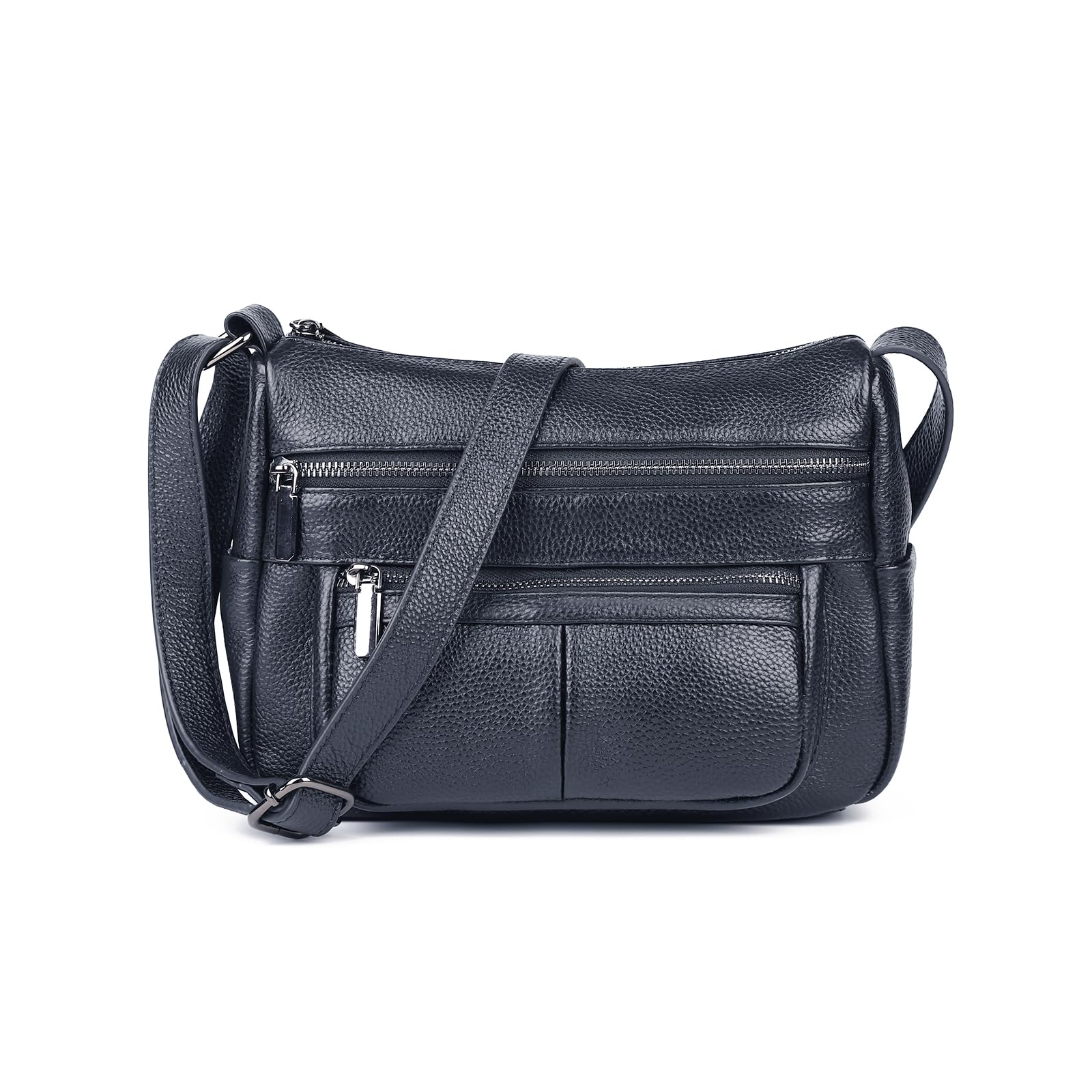

MFFOR Genuine Leather Shoulder Bag for Women, Diaper Bag, Handbag, Large Capacity, Multiple Pockets, Soft, Crossbody Bag, Simple, Casual, Popular