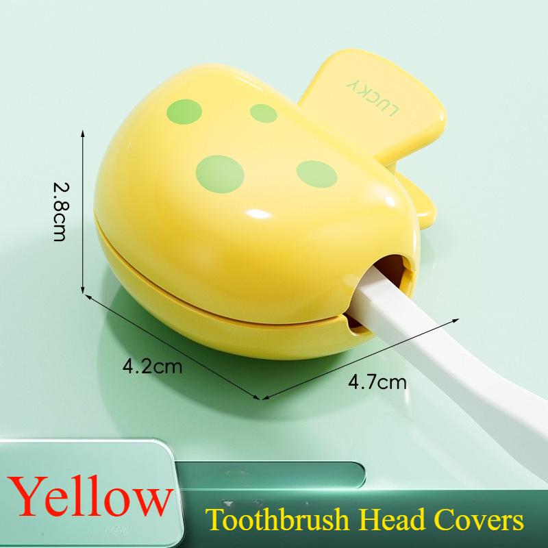 

Cute Travel Toothbrush Head Covers Toothbrush Protector Cap Brush Pod Case Protective Portable Plastic Clip for Household Travel жёлтый