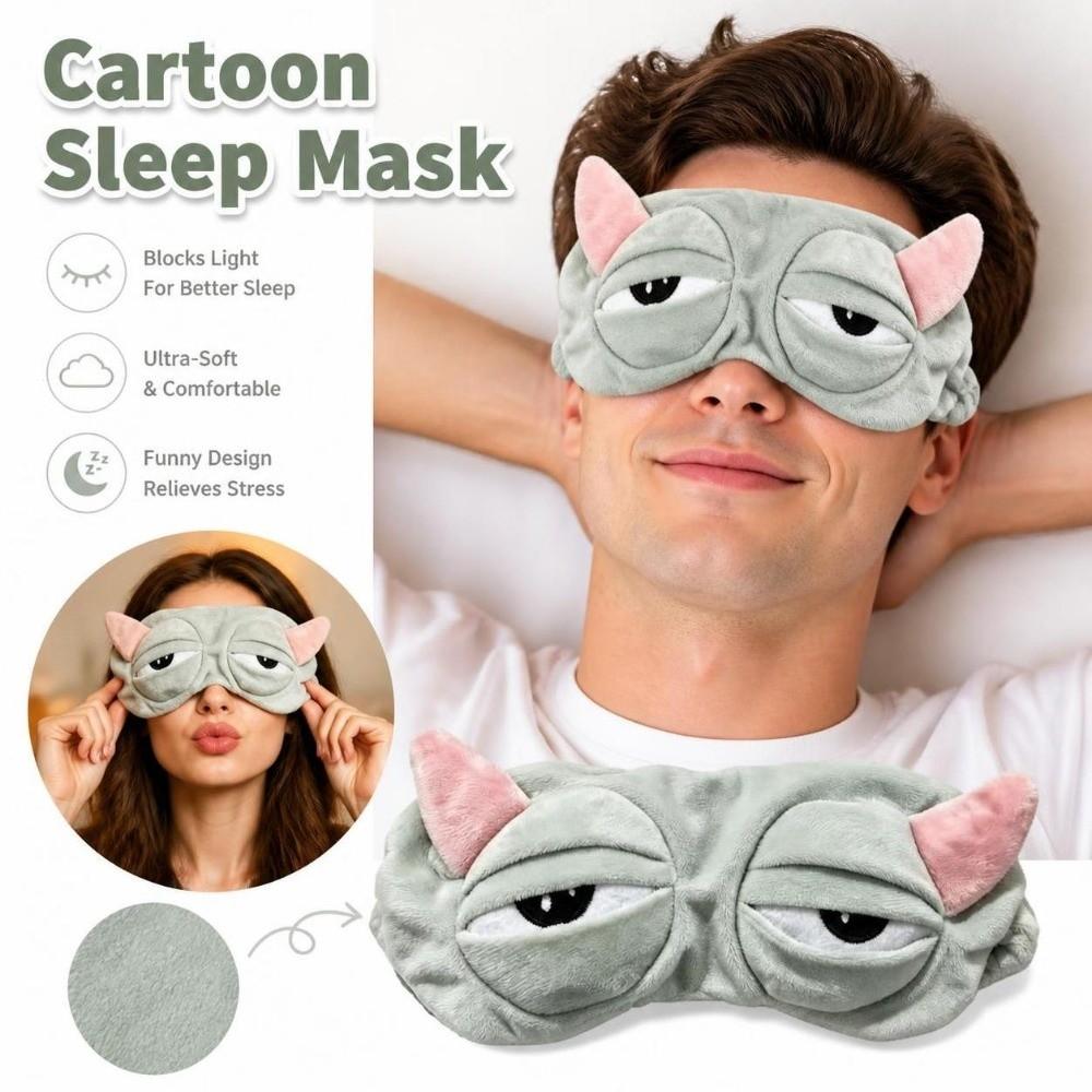Cartoon Pattern Eye Cover Plush Comfort Blindfold Gifts Sleep Mask Travel Rest