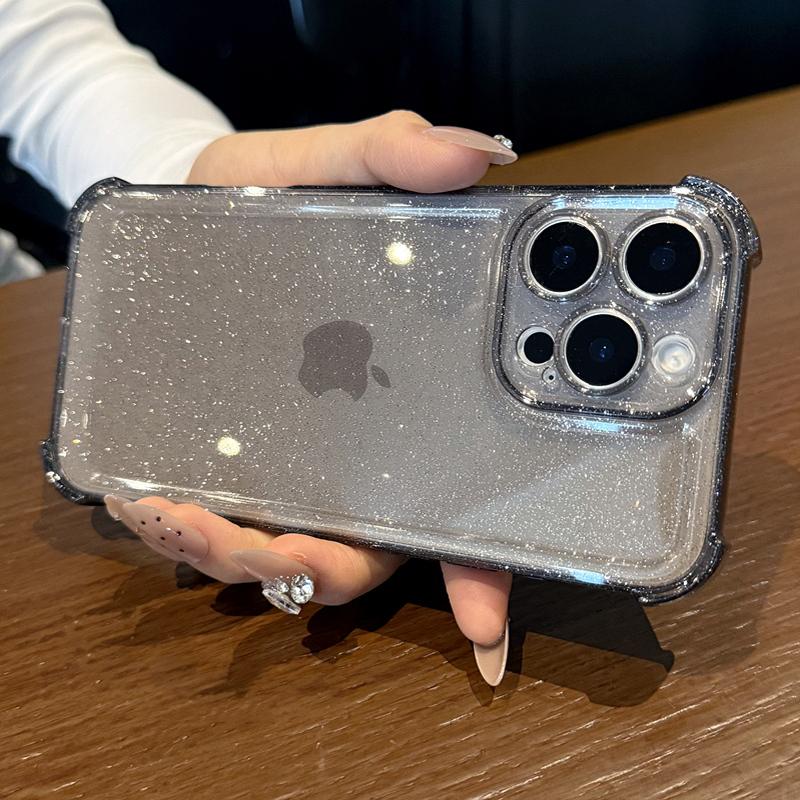 Fashion Glitter TPU Case for iPhone 16 15 Pro Max 14 Plus 13 12 11 Cover Soft TPU Silicone Phone Back Cases
