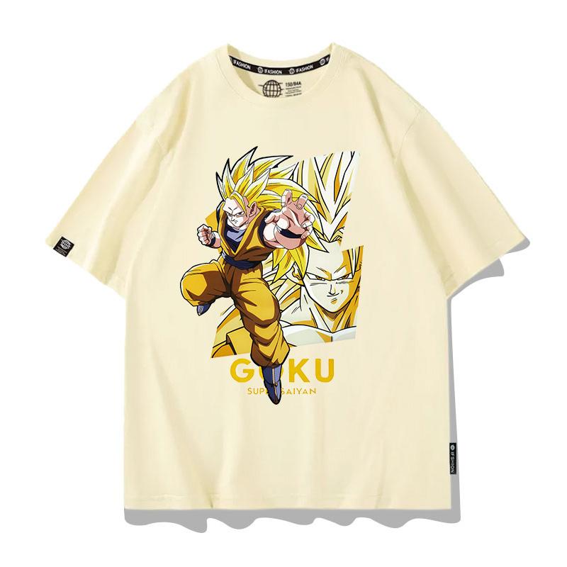 Dragon Ball Joint Shortsleeved Tshirt Mens and Womens Dragon Ball Super Clothes Pure Cotton Tshirt Comfortable and Casual