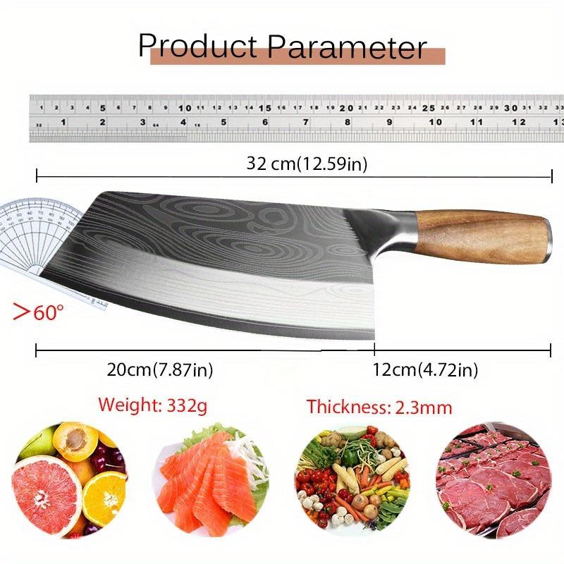 Stainless Steel Boning Knife Kitchen Chef Knife Filleting Knives Santoku Meat Cleaver Knife with Laser Damascus Pattern Household Kitchen Knife