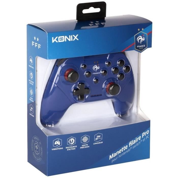 Manette - konix - bleu - switch et pc - sous licence officielle fff