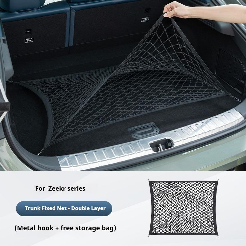 For Zeekr X 7X 9X 001 007 GT 009 Trunk Storage Net Bag Auto Fixed Organizer Net Pocket Cargo Net Luggage Holder Travel Pocket
