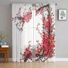 Ink Painting Plum Blossom Branch Flower Plant Tulle Sheer Curtains For Living Room Bedroom Decoration Voile Organza Curtains