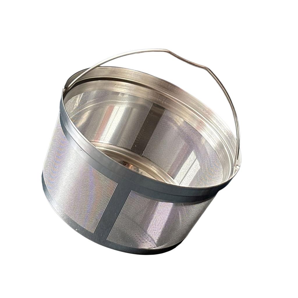 Reusable Round Coffee Machine Filter Basket 304 Stainless Steel Rustproof Easy Clean Fine Mesh Screen