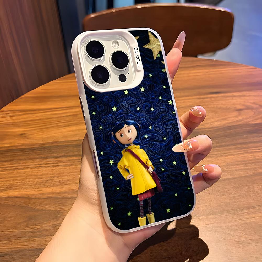 

C-CoralineS Phone Case For IPhone 17 Air 16 15 14 Plus 13 12 11 Pro 7 8 XS Max XR Silver White Bumper Case iPhone 16 Pro