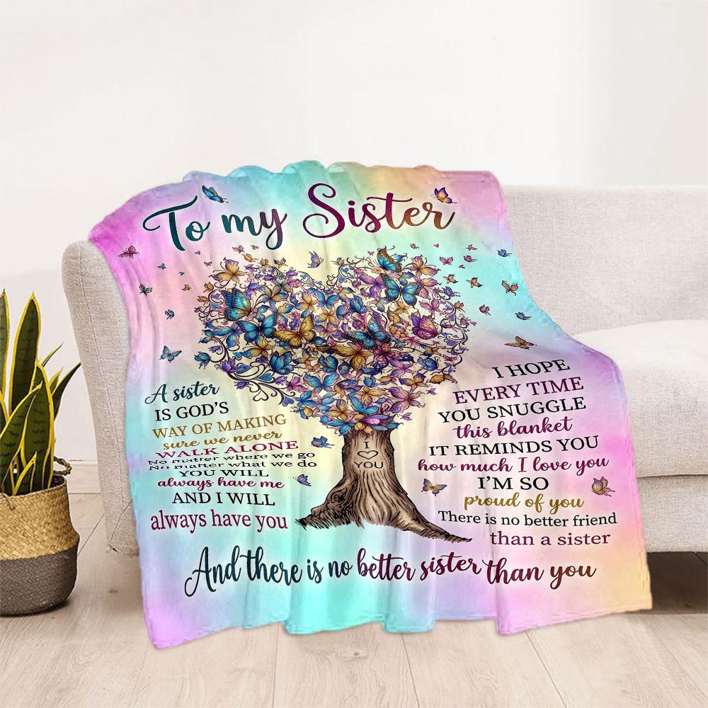 Sisterly Love Support Blanket Soft Warm Cozy Suitable for Bedding Couch Seaside for All Seasons Digital Print Best Holiday Gift for Friends Family