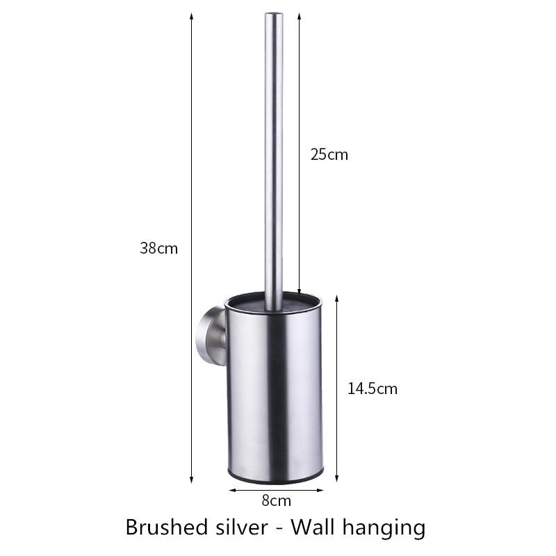 Circular Type Stainless Steel Toilet Brush Black Bathroom Cleaning Brush Holder with Toilet Brush Wall Mount Seven Color Options