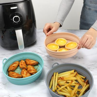 Round Collapsible Baking Sheet Air Fryer Silicone Pot Thick Reusable Silicone Square Air Fryer Liner Baking Tray Baking Utensils