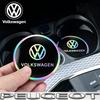 2Pcs Car Emblem Water Cup Pad Color Insulated Coasters Mat For VW Golf Tiguan T-Roc Polo Passat ID.4 T-Cross ID.3 Taigo ID.7 MK7 RJ4