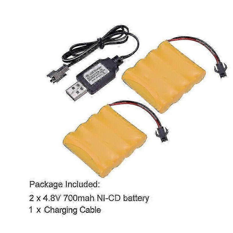 2 pezzi 4,8 V 700 mAh Ni-Cd Pacco Batteria AA Ricaricabile Spina SM-2P Per Auto Telecomandate Giocattoli Dz 25-26