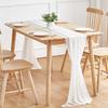 Chiffon Tischläufer 70 x 300cm, Weiche durchsichtige Tischfahne für Hochzeitsfeier Bankett, Elegante einfarbige Tischdekoration
