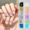 1box 3D Holographic Laser Hollow Star Nail Flakes 12colors Colorful Five-Pointed Star Nail Art Squins Sparkle Star Nail Stickers