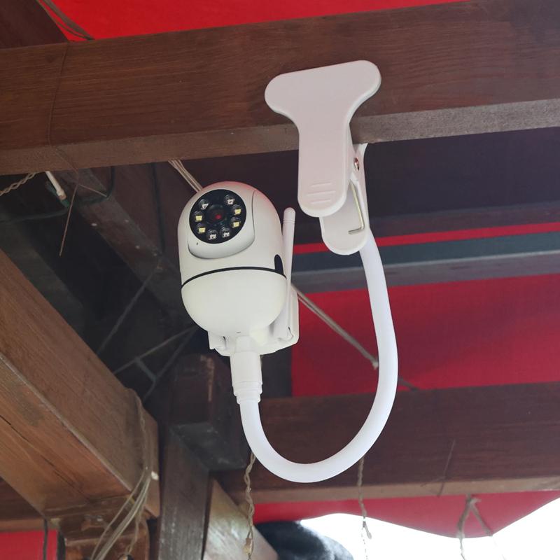 Protable Flexible Camera Clamp Mount Baby Monitor Camera Holder Stand Webcam Monitor Punch-free Bendable Bracket Base With Clip