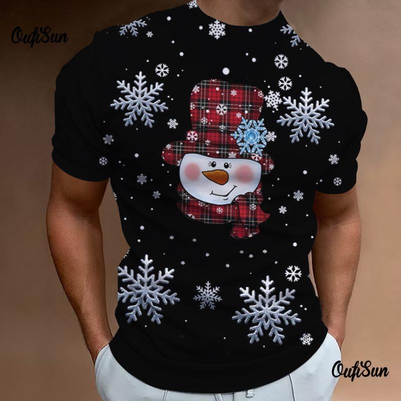 Maglietta da Uomo di Natale Stampa 3d Magliette Estive da Uomo Maniche Corte Top Magliette Abbigliamento Sportivo Casual Quotidiano Street Designer