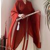 New Style Hanfu Female Wei Jin Style Big Sleeve Hand-in Collar Hanfu Suit Shaped Dress Shattered Dress Festival Play Dress