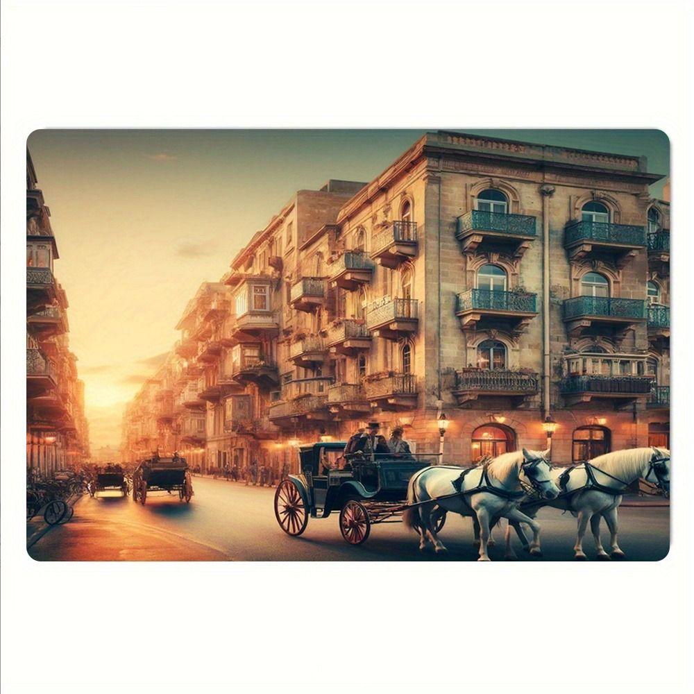 Vintage Metal Tin Sign Chariot Street Retro Decor Wall Art Gift for History Lovers 20x30 cm