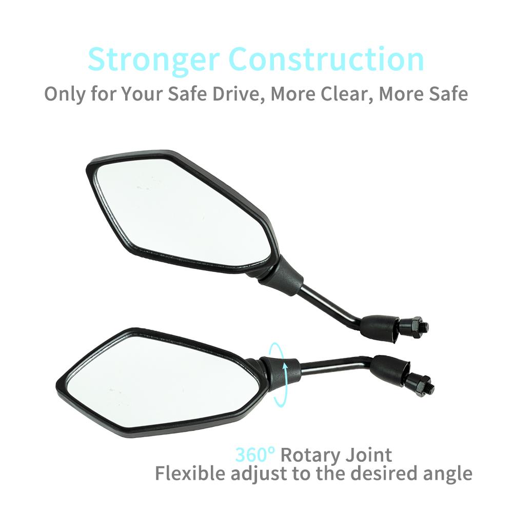 Universial 10mm Motorcycle HandleBar Mirror Scooter ATV Off-road Motorbike Rearview Mirrors E-Bike Back Side Convex Mirror