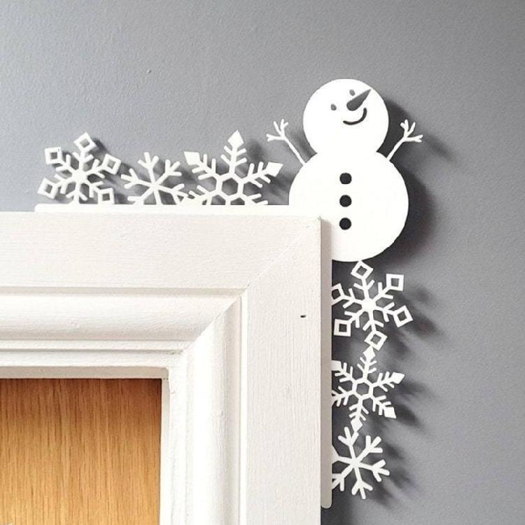 Door Frame Sign Christmas Wall Corner Decoration Metal Door Toppers Ornament Festives Home Embellishment Supplies