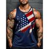 3D Printed American Flag Graphic Tank Top Men's Summer New Sleeveless Vest Hip Hop Men Casual Streetwear Vest Men Sport Gym Vest