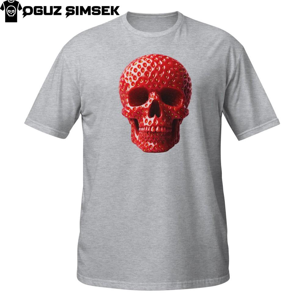 Intriguing Strawberry Human-Skull Design T-Shirt Unisex Short-Sleeve Shirt