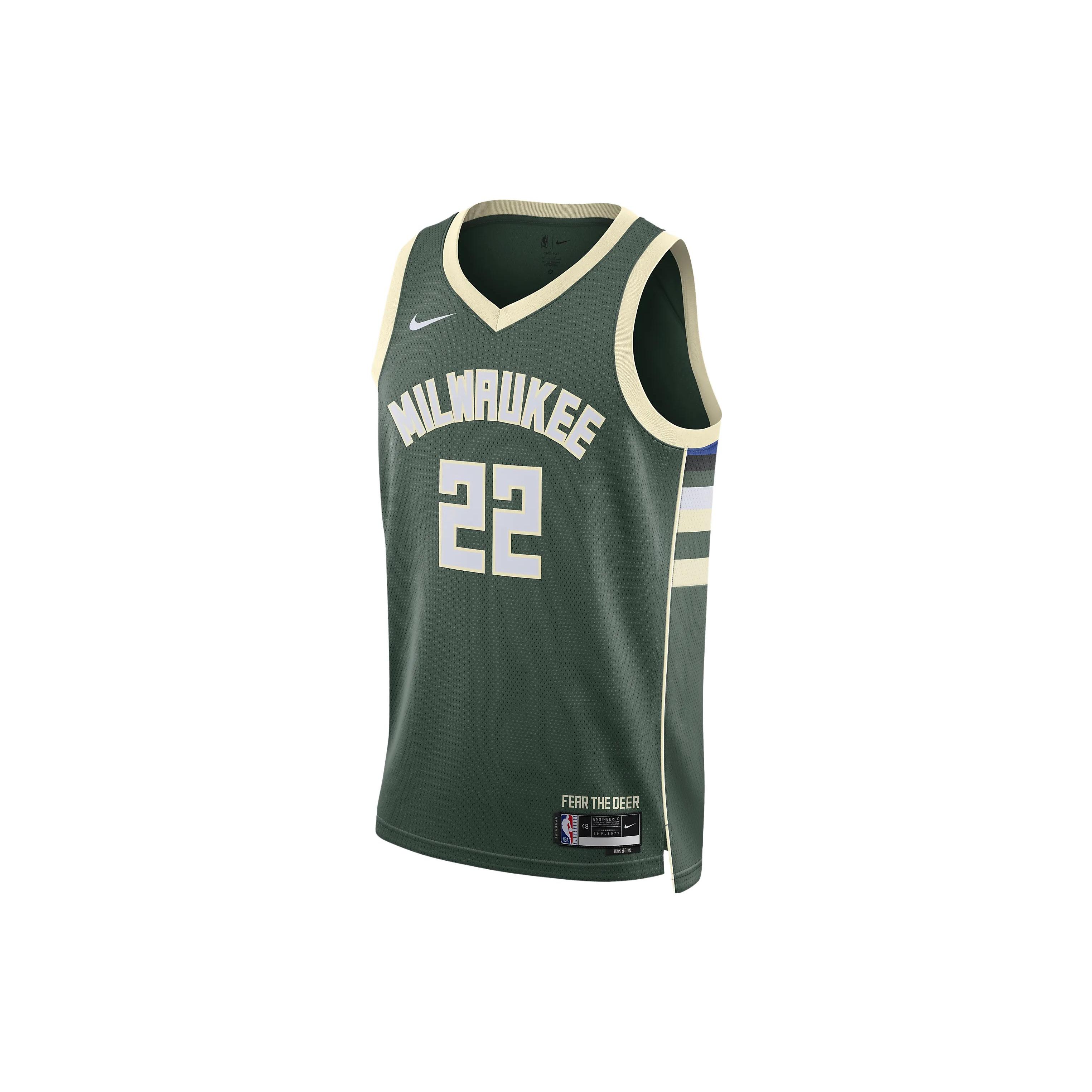 

Nike Футболка NBA Team Print Vest SW Fan Edition 22-23 Season Limited Logo Milwaukee Bucks 21 Unisex Jerseys Green DN2012-324 L