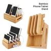 Multi Device Stand, Decoration Bamboo Multi Device Holder for Home Tablet   Smartphone