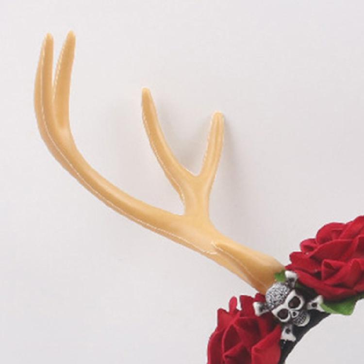 Gothic Flower Skull Headdress Deer Horn Headband Halloween Party Accessories