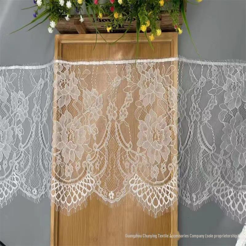 

Кружевная отделка с ресничками шириной 25 см для самостоятельного украшения одежды и штор 3 meters long белый