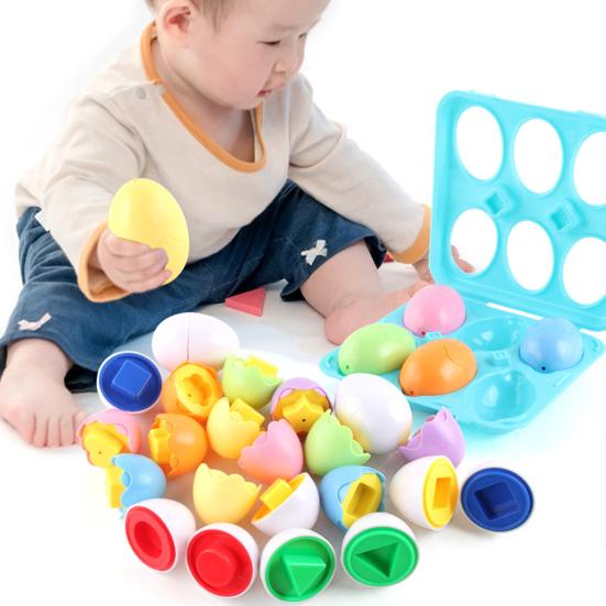 6Pcs Eggs Toy Montessori Dinosaur Matching Eggs Toy Educational Sensory Development Toy for Toddlers