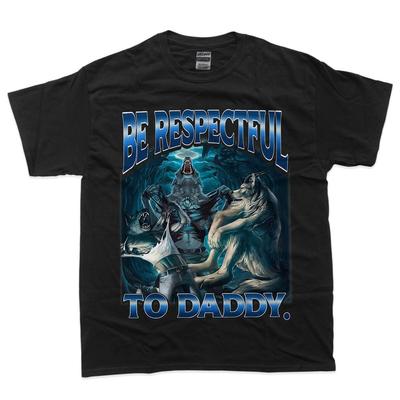 Soyez Respectueux envers Papa Mème Drôle de Loup-garou Gênant Alpha Loup T-shirt
