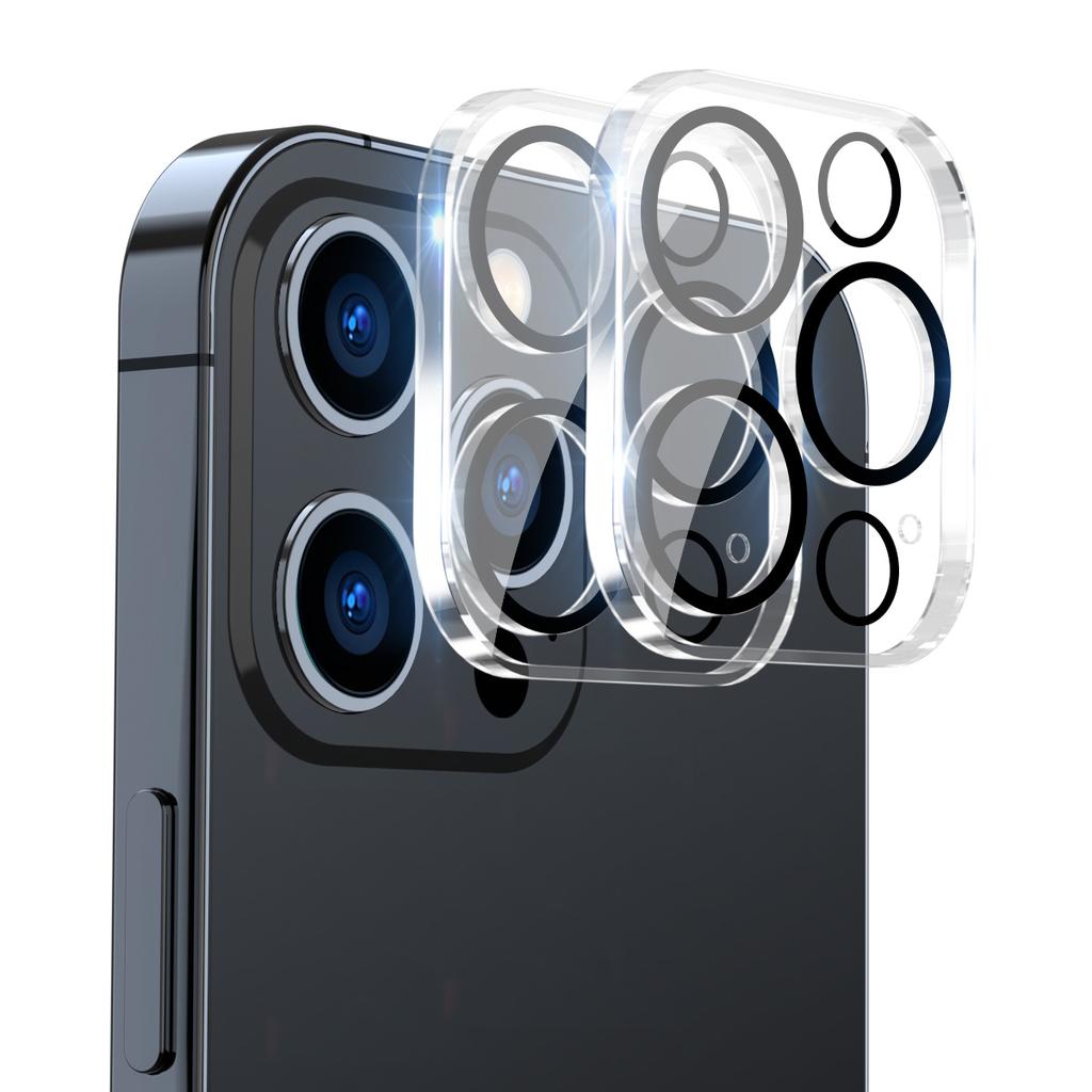 ENKAY HAT PRINCE 2Pcs For iPhone 15 Pro/15 Pro Max Camera Lens Protector HD Tempered Glass Rear Lens Film