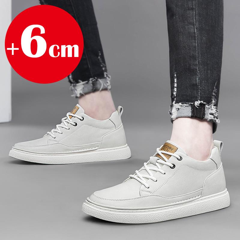Genuine leather height-enhancing men's shoes 6/8cm elevator shoes Breathable men's sports shoes High-quality designer