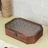 Begonia Flowers Wooden Storage Box Vintage Cosmetic Organizer Glass-Lid Box  Perfume Storage