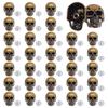 30 Sets Skull Alloy Rivets, with Screw, for Purse Handbag Shoes Punk Rock Leather Craft Clothes Belt, Antique Golden, 20x15x8mm, Hole: 2.5mm