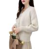 WTEMPO Herbst und Winter Damen V-Ausschnitt Langarm Strickjacke Strickjacke Pullover Lockerer Outer Style Oberteil
