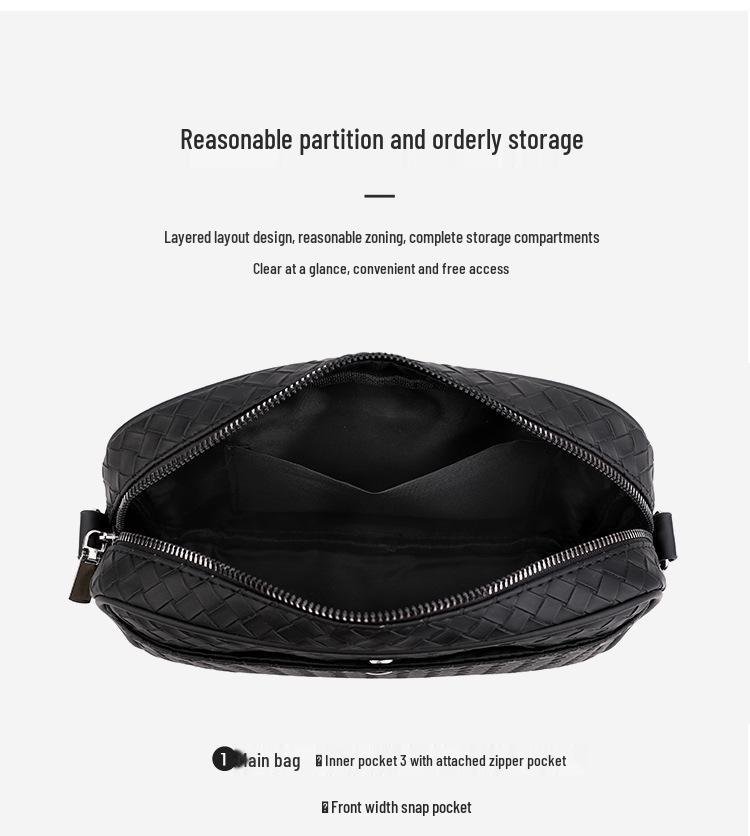 Men's Crossbody Woven Square Bag - Casual, Trendy, Sporty, High-Grade Business Storage