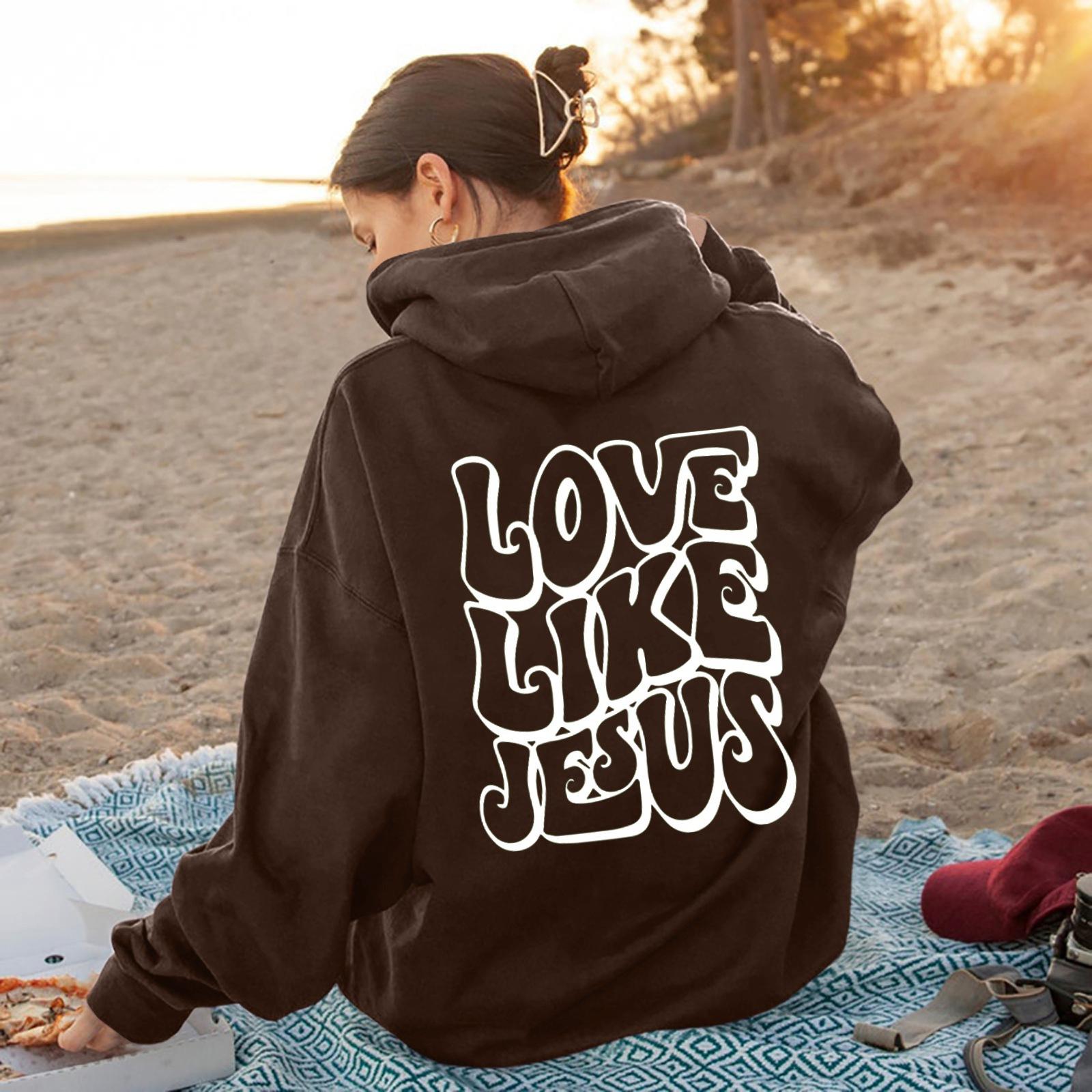 

Large Size Shoulder Sleeve Hoodie Fashion Loose Printing Back Pack Collar Fleece Female Student Versatile Sweater 5XL темно-коричневого кольору