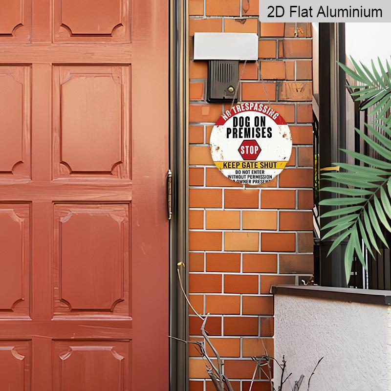 2D Flach 1 Stück, 8x8 Zoll, Verbotsschild Metall Aluminium Rund, Langlebige Blech Indoor/ Outdoor Dekoration, Geeignet für Zuhause, Café, Männerhöhle