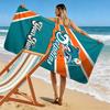 Name Custom Miami Dolphins Print Beach Towel, Large Soft Quick Dry Towel for Beach Camping Swimming
