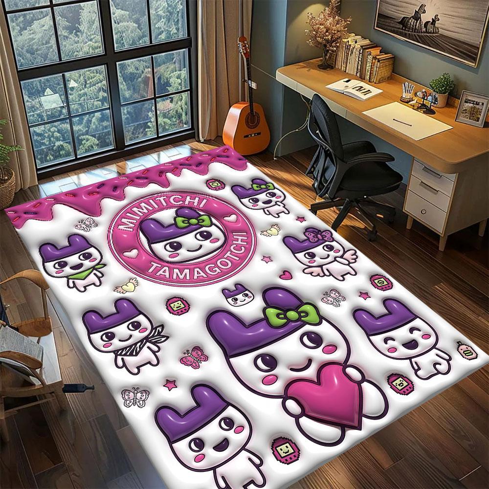 Tamagotchi anime character Carpet for Living Room Bedroom Home Decor Cool Movie Mat Play Floor Mat