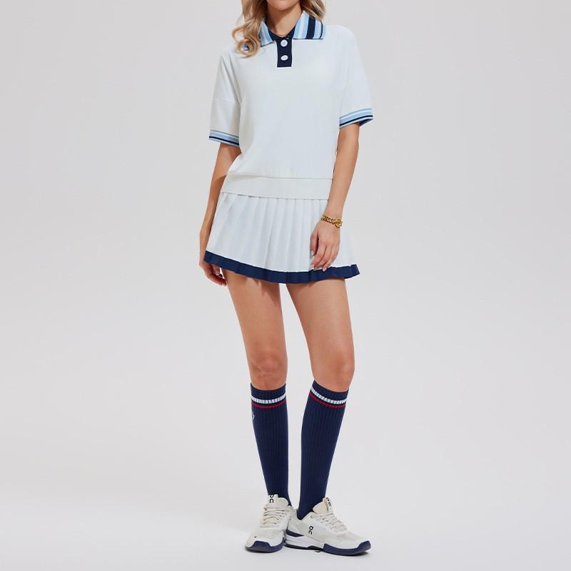 Womens Slim Fit Short Sleeve Polo T-Shirt Set Yoga Tennis Fitness Running Sportswear