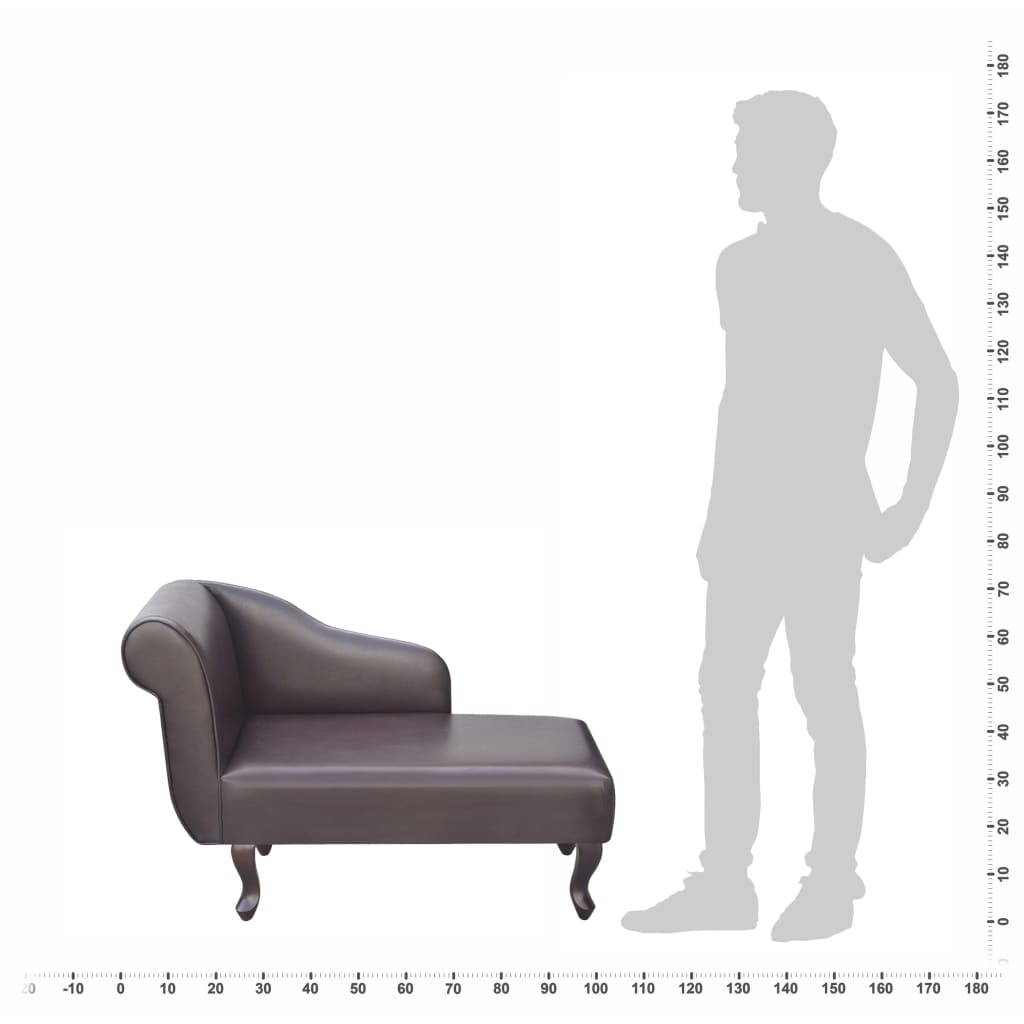 Chaiselongue In Brown Synthetic Leather